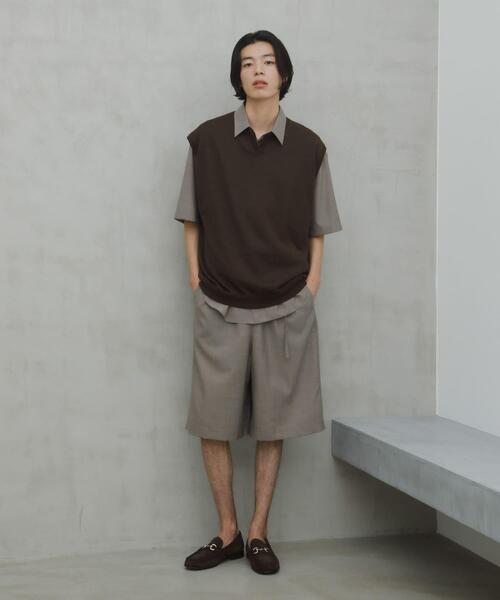 URBAN RESEARCH DOORS（アーバンリサーチドアーズ）の「Ramie High Gauge KnitVest（ベスト・メンズ・チャコールグレー/ブラウン・LARGE/MEDIUM）」の5枚目の写真
