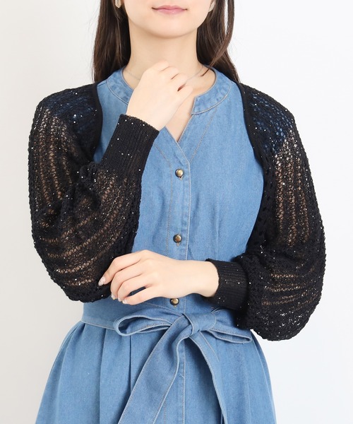 ASTORIA ODIER(アストリアオディール)の「透かし編みドロストカーディガン(カーディガン/ボレロ・レディース・ラベンダー/ブラック/ホワイト/ブラウン・MEDIUM)」の13枚目の写真