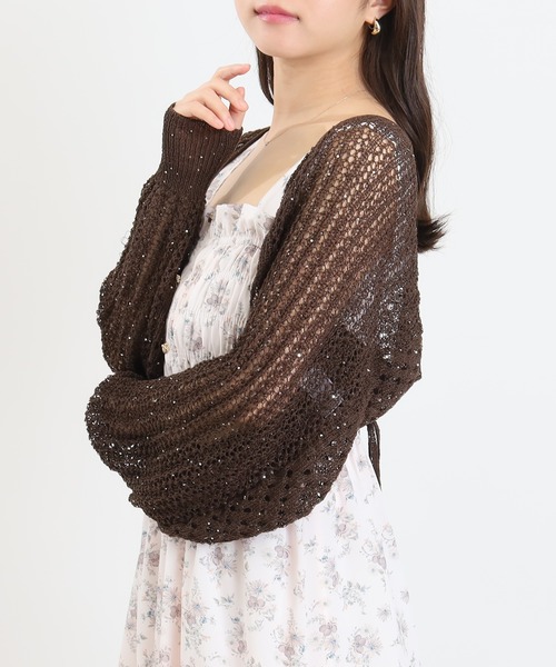 ASTORIA ODIER(アストリアオディール)の「透かし編みドロストカーディガン(カーディガン/ボレロ・レディース・ラベンダー/ブラック/ホワイト/ブラウン・MEDIUM)」の19枚目の写真