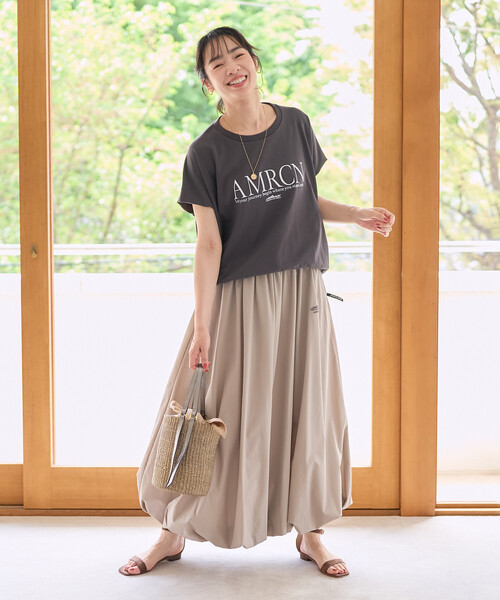 【タグ付き】アメリカーナ×サウザンドマイル　フレンチスリーブTシャツ　2025 THOUSAND MILE/別注 フレンチスリーブTシャツ スカートセットアップ トップス