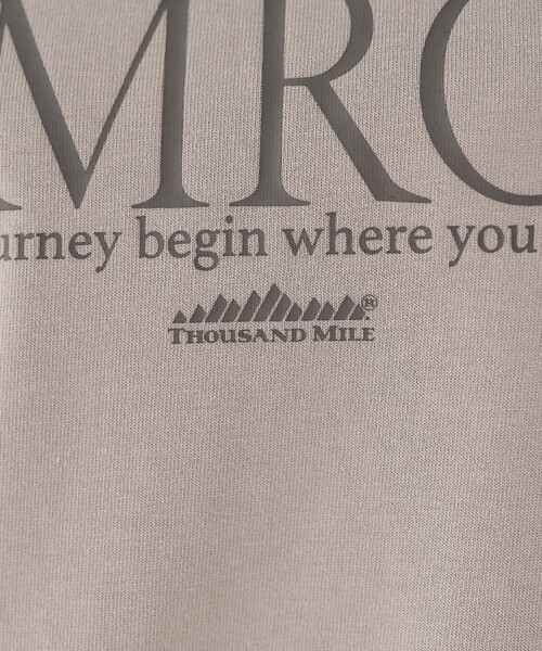 FREAK'S STORE（フリークスストア）の「Americana × THOUSAND MILE × FREAK'S STORE/アメリカーナ × サウザンドマイル 別注 フレンチスリーブTシャツ スカートセットアップ/ロゴTシャツ バルーンスカート セットアップ（セットアップ・レディース・ホワイト/チャコール/ダークグレー/ベージュ・ﾌﾘ-）」の6枚目の写真