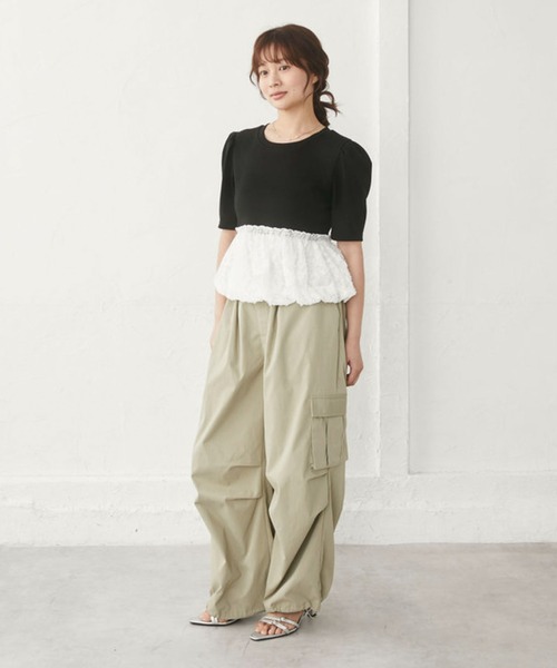 archives(アルシーヴ)の「ストライプアソートレースドッキングバルーンTOPS(Tシャツ/カットソー・レディース・ネイビー×ホワイト/ホワイト×グレー/ホワイト×ブラック/ブラック・MEDIUM)」の19枚目の写真