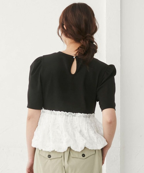 archives(アルシーヴ)の「ストライプアソートレースドッキングバルーンTOPS(Tシャツ/カットソー・レディース・ネイビー×ホワイト/ホワイト×グレー/ホワイト×ブラック/ブラック・MEDIUM)」の17枚目の写真