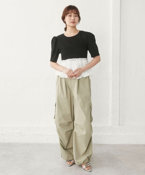 archives(アルシーヴ)の「ストライプアソートレースドッキングバルーンTOPS(Tシャツ/カットソー・レディース・ネイビー×ホワイト/ホワイト×グレー/ホワイト×ブラック/ブラック・MEDIUM)」の18枚目の写真