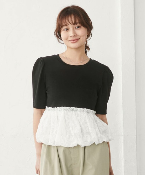 archives(アルシーヴ)の「ストライプアソートレースドッキングバルーンTOPS(Tシャツ/カットソー・レディース・ネイビー×ホワイト/ホワイト×グレー/ホワイト×ブラック/ブラック・MEDIUM)」の14枚目の写真