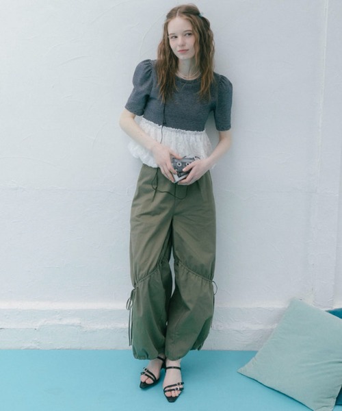 archives(アルシーヴ)の「ストライプアソートレースドッキングバルーンTOPS(Tシャツ/カットソー・レディース・ネイビー×ホワイト/ホワイト×グレー/ホワイト×ブラック/ブラック・MEDIUM)」の8枚目の写真