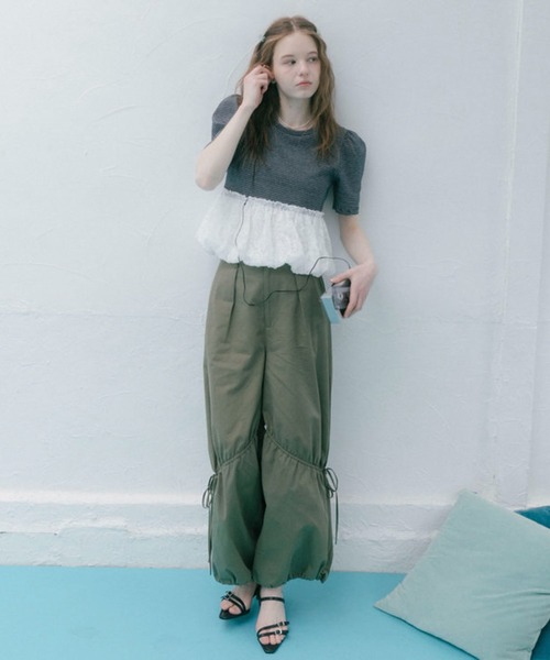 archives(アルシーヴ)の「ストライプアソートレースドッキングバルーンTOPS(Tシャツ/カットソー・レディース・ネイビー×ホワイト/ホワイト×グレー/ホワイト×ブラック/ブラック・MEDIUM)」の11枚目の写真