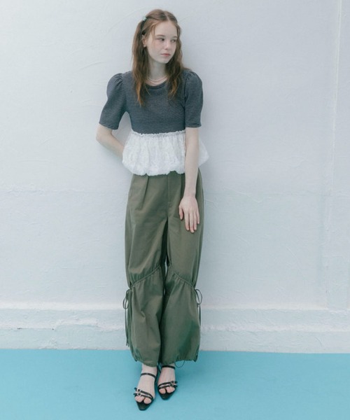 archives(アルシーヴ)の「ストライプアソートレースドッキングバルーンTOPS(Tシャツ/カットソー・レディース・ネイビー×ホワイト/ホワイト×グレー/ホワイト×ブラック/ブラック・MEDIUM)」の9枚目の写真