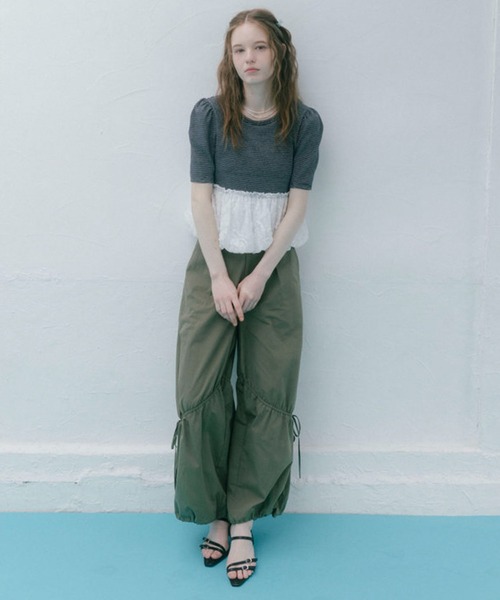 archives(アルシーヴ)の「ストライプアソートレースドッキングバルーンTOPS(Tシャツ/カットソー・レディース・ネイビー×ホワイト/ホワイト×グレー/ホワイト×ブラック/ブラック・MEDIUM)」の10枚目の写真