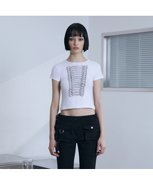 Embroidery Napoleon Slim T-Shirt (IVORY)