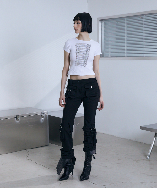 VOONT(ブント)の「Embroidery Napoleon Slim T-Shirt (IVORY)(Tシャツ/カットソー・レディース・アイボリー・OS)」の13枚目の写真