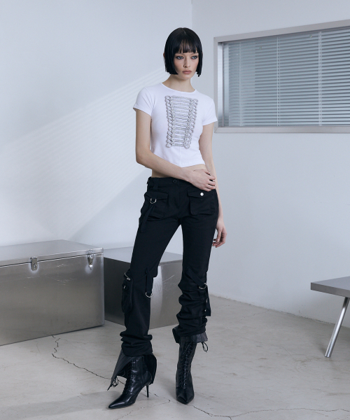 VOONT(ブント)の「Embroidery Napoleon Slim T-Shirt (IVORY)(Tシャツ/カットソー・レディース・アイボリー・OS)」の14枚目の写真