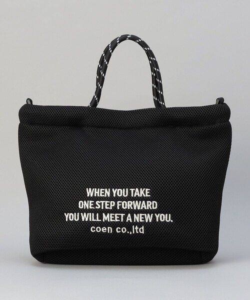 coen(コーエン)の「ロゴ刺繍 メッシュパフ2wayショルダーバッグ(Mサイズ)(ショルダーバッグ・レディース・ベージュ/ブラック/ライトブルー/オフホワイト・FREE)」の18枚目の写真