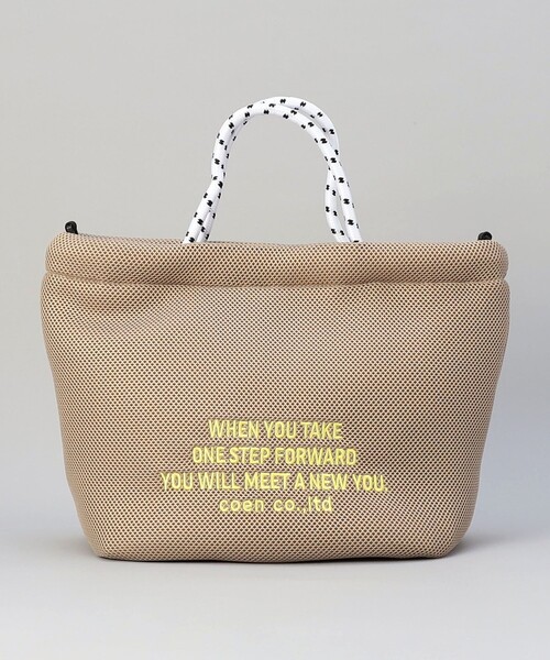 coen(コーエン)の「ロゴ刺繍 メッシュパフ2wayショルダーバッグ(Mサイズ)(ショルダーバッグ・レディース・ベージュ/ブラック/ライトブルー/オフホワイト・FREE)」の19枚目の写真
