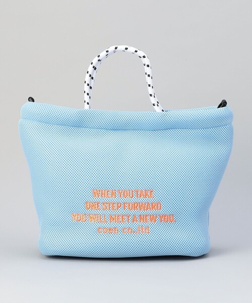 coen(コーエン)の「ロゴ刺繍 メッシュパフ2wayショルダーバッグ(Mサイズ)(ショルダーバッグ・レディース・ベージュ/ブラック/ライトブルー/オフホワイト・FREE)」の20枚目の写真