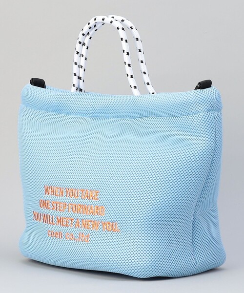 coen(コーエン)の「ロゴ刺繍 メッシュパフ2wayショルダーバッグ(Mサイズ)(ショルダーバッグ・レディース・ベージュ/ブラック/ライトブルー/オフホワイト・FREE)」の21枚目の写真