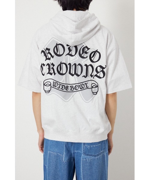 RODEO CROWNS WIDE BOWL(ロデオクラウンズワイドボウル)の「Blackletter 半袖ZIPパーカー(パーカー・メンズ・カモフラージュ/グレー×ホワイト/ブラック・MEDIUM/LARGE)」の22枚目の写真