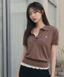 ニットポロシャツ」に該当するブラウン/茶色系のファッション通販