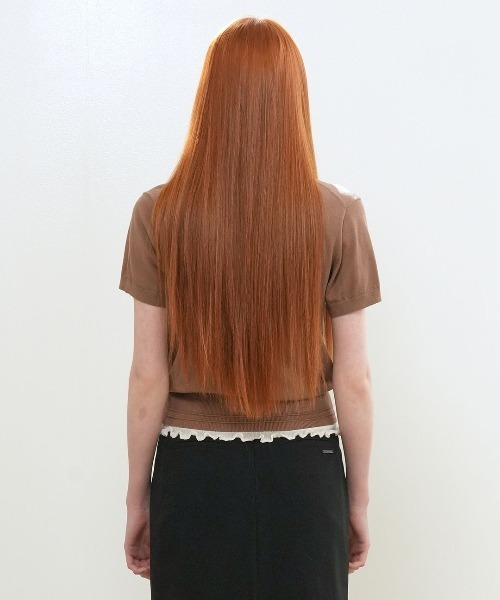 GENERAL IDEA(ジェネラルアイデア)の「【GENERAL IDEA】ロゴプレート付き半袖ポロシャツニットトップス / LOGO PLATE SHORT-SLEEVE POLO KNIT TOP(ポロシャツ・レディース・ネイビー/モカ/ブラック/アイボリー/ピンク・L/M/S)」の19枚目の写真