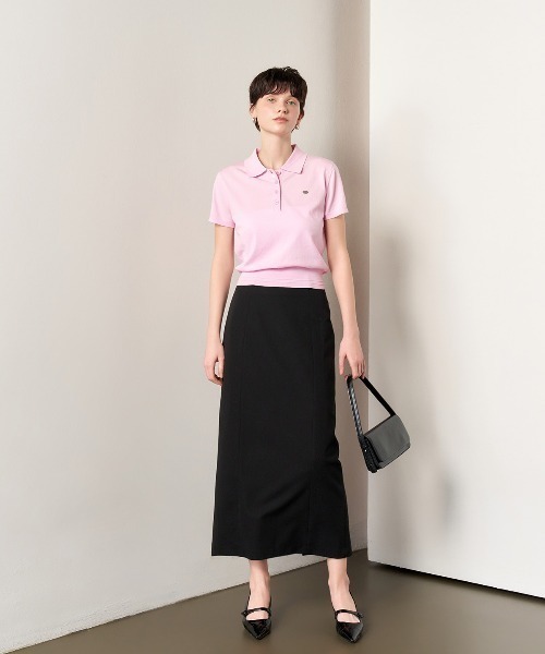 GENERAL IDEA(ジェネラルアイデア)の「【GENERAL IDEA】ロゴプレート付き半袖ポロシャツニットトップス / LOGO PLATE SHORT-SLEEVE POLO KNIT TOP(ポロシャツ・レディース・ネイビー/モカ/ブラック/アイボリー/ピンク・L/M/S)」の10枚目の写真