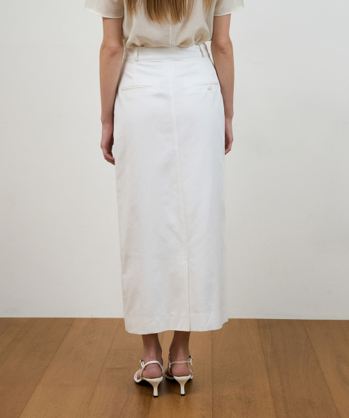 DEHEVE（デヘヴェ）の「Minimal Cotton Long Skirt [Ivory]（スカート・レディース・アイボリー・SMALL/MEDIUM）」の4枚目の写真