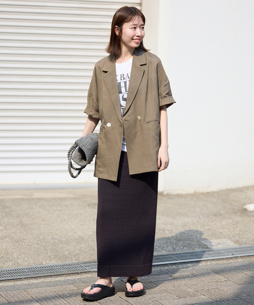 SLOBE IENA(スローブイエナ)の「《追加2》リネンレーヨンハーフスリーブジャケット(その他アウター・レディース・ブラック・38)」の17枚目の写真