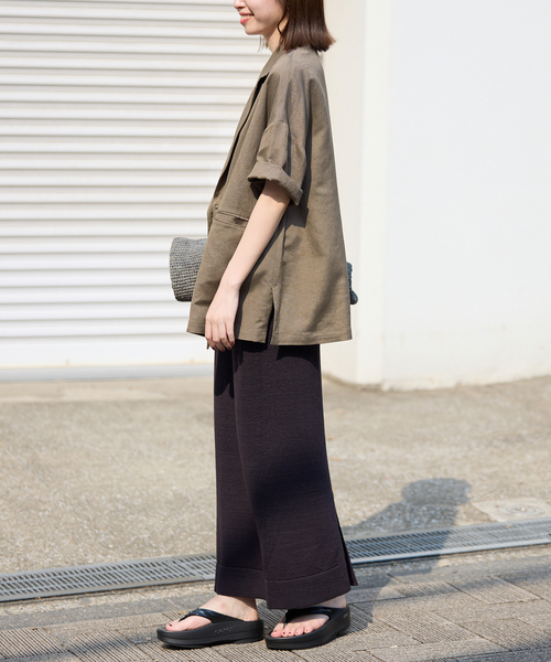 SLOBE IENA(スローブイエナ)の「《追加2》リネンレーヨンハーフスリーブジャケット(その他アウター・レディース・ブラック・38)」の18枚目の写真