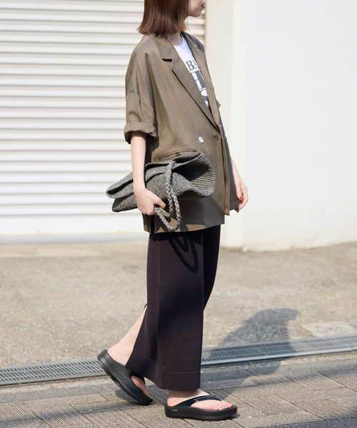 SLOBE IENA(スローブイエナ)の「《追加2》リネンレーヨンハーフスリーブジャケット(その他アウター・レディース・ブラック・38)」の19枚目の写真