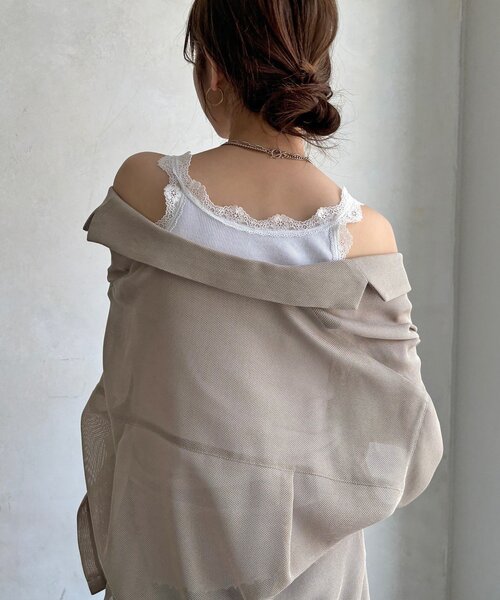 DouDou（ドゥドゥ）の「レースキャミ（Tシャツ/カットソー・レディース・グリーン系その他2/ホワイト/ブラック・FREE）」の12枚目の写真