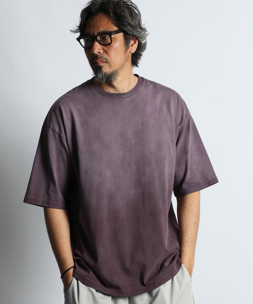 Russell Athletic(ラッセルアスレティック)の「〔BLACK LABEL〕"A-PACK" RUSSELL ATHLETIC GARMENT DYE TEE :ラッセルアスレティック別注 ガーメントダイTEE / 製品染め / ヴィンテージ加工(Tシャツ/カットソー・メンズ・スミクロ/パープル/グレイッシュブルー・MEDIUM/X-LARGE/LARGE)」の12枚目の写真