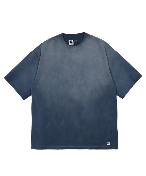 Russell Athletic(ラッセルアスレティック)の「〔BLACK LABEL〕"A-PACK" RUSSELL ATHLETIC GARMENT DYE TEE :ラッセルアスレティック別注 ガーメントダイTEE / 製品染め / ヴィンテージ加工(Tシャツ/カットソー・メンズ・スミクロ/パープル/グレイッシュブルー・MEDIUM/X-LARGE/LARGE)」の7枚目の写真