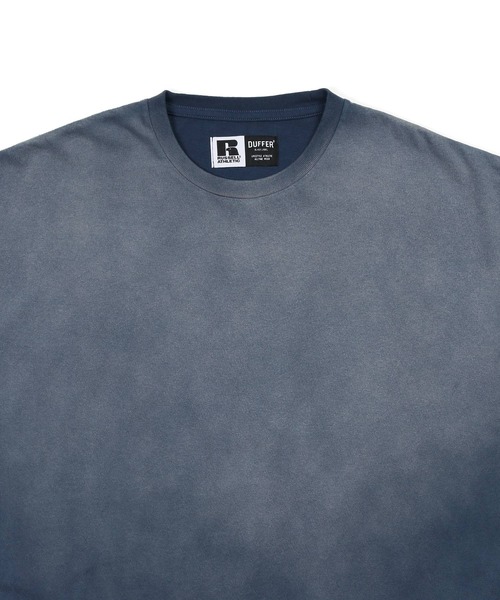 Russell Athletic(ラッセルアスレティック)の「〔BLACK LABEL〕"A-PACK" RUSSELL ATHLETIC GARMENT DYE TEE :ラッセルアスレティック別注 ガーメントダイTEE / 製品染め / ヴィンテージ加工(Tシャツ/カットソー・メンズ・スミクロ/パープル/グレイッシュブルー・MEDIUM/X-LARGE/LARGE)」の9枚目の写真