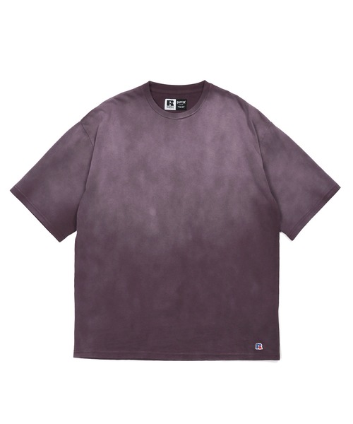 Russell Athletic(ラッセルアスレティック)の「〔BLACK LABEL〕"A-PACK" RUSSELL ATHLETIC GARMENT DYE TEE :ラッセルアスレティック別注 ガーメントダイTEE / 製品染め / ヴィンテージ加工(Tシャツ/カットソー・メンズ・スミクロ/パープル/グレイッシュブルー・MEDIUM/X-LARGE/LARGE)」の8枚目の写真