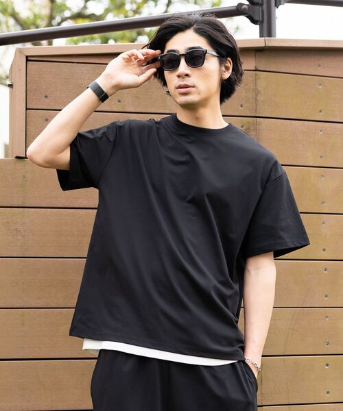 CRAFT STANDARD BOUTIQUE(クラフトスタンダードブティック)の「遮熱/吸水速乾/UVカット SPEEDRY 上下セット 半袖T&ハーフパンツ(セットアップ・メンズ・ネイビー/ブラック/チャコールグレー・M/L)」の8枚目の写真