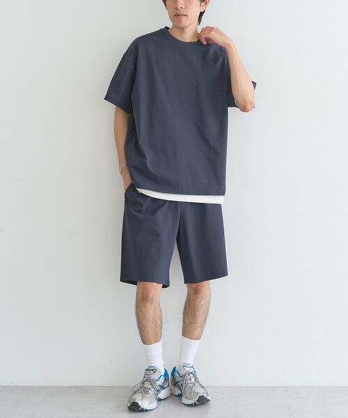 CRAFT STANDARD BOUTIQUE(クラフトスタンダードブティック)の「遮熱/吸水速乾/UVカット SPEEDRY 上下セット 半袖T&ハーフパンツ(セットアップ・メンズ・ネイビー/ブラック/チャコールグレー・M/L)」の14枚目の写真