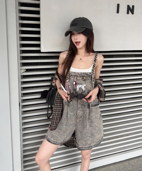 FAVORITO（ファヴォリート）の「デニムオールインワン（サロペット/オーバーオール・レディース・グレー・XL/L/M/S）」の9枚目の写真