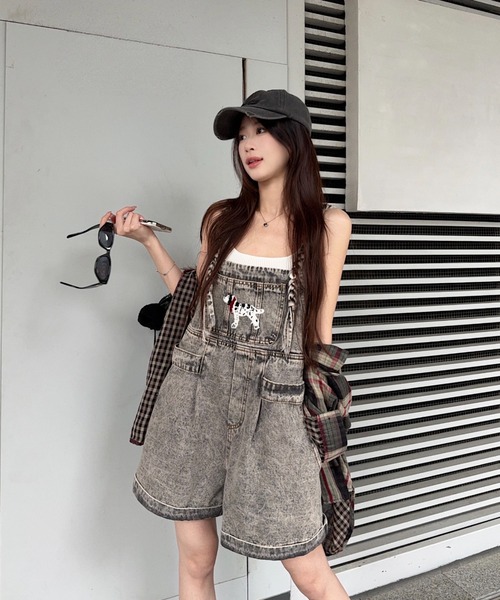 FAVORITO（ファヴォリート）の「デニムオールインワン（サロペット/オーバーオール・レディース・グレー・XL/L/M/S）」の13枚目の写真