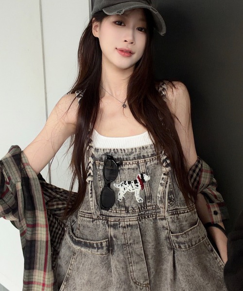 FAVORITO（ファヴォリート）の「デニムオールインワン（サロペット/オーバーオール・レディース・グレー・XL/L/M/S）」の3枚目の写真