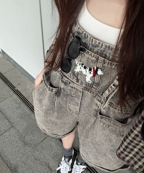 FAVORITO（ファヴォリート）の「デニムオールインワン（サロペット/オーバーオール・レディース・グレー・XL/L/M/S）」の2枚目の写真