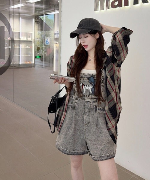 FAVORITO（ファヴォリート）の「デニムオールインワン（サロペット/オーバーオール・レディース・グレー・XL/L/M/S）」の11枚目の写真