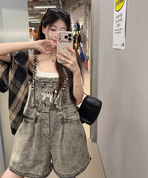 FAVORITO（ファヴォリート）の「デニムオールインワン（サロペット/オーバーオール・レディース・グレー・XL/L/M/S）」の4枚目の写真