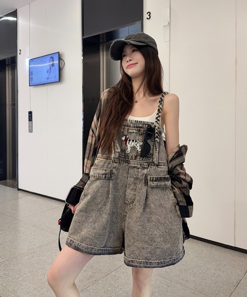 FAVORITO（ファヴォリート）の「デニムオールインワン（サロペット/オーバーオール・レディース・グレー・XL/L/M/S）」の8枚目の写真