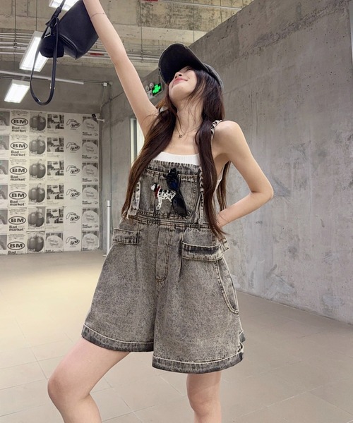 FAVORITO（ファヴォリート）の「デニムオールインワン（サロペット/オーバーオール・レディース・グレー・XL/L/M/S）」の10枚目の写真