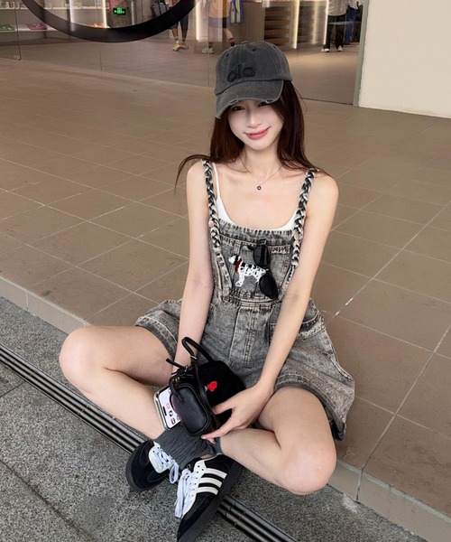 FAVORITO（ファヴォリート）の「デニムオールインワン（サロペット/オーバーオール・レディース・グレー・XL/L/M/S）」の14枚目の写真