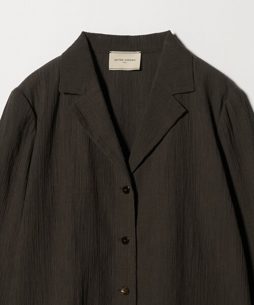 UNITED ARROWS(ユナイテッドアローズ)の「クレープ シャツ ジャケット ‐ウォッシャブル‐(テーラードジャケット・レディース・ブラック/ダークブラウン・FREE)」の11枚目の写真