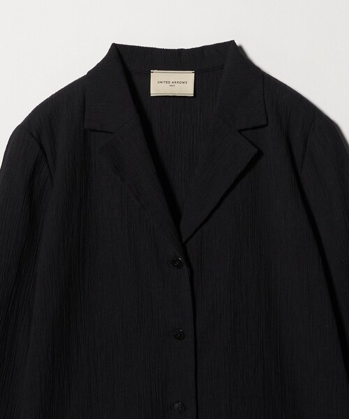 UNITED ARROWS(ユナイテッドアローズ)の「クレープ シャツ ジャケット ‐ウォッシャブル‐(テーラードジャケット・レディース・ブラック/ダークブラウン・FREE)」の6枚目の写真