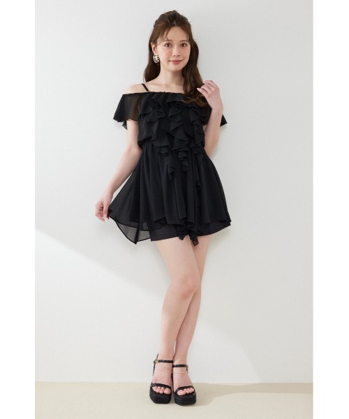 rienda(リエンダ)の「エアリーフリルキャミチュニック 夏服(シャツ/ブラウス・レディース・ブラック/ホワイト/ライトピンク・FREE)」の12枚目の写真