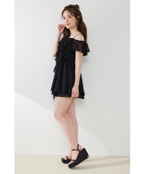 rienda(リエンダ)の「エアリーフリルキャミチュニック 夏服(シャツ/ブラウス・レディース・ブラック/ホワイト/ライトピンク・FREE)」の13枚目の写真
