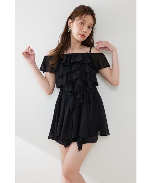 rienda(リエンダ)の「エアリーフリルキャミチュニック 夏服(シャツ/ブラウス・レディース・ブラック/ホワイト/ライトピンク・FREE)」の15枚目の写真