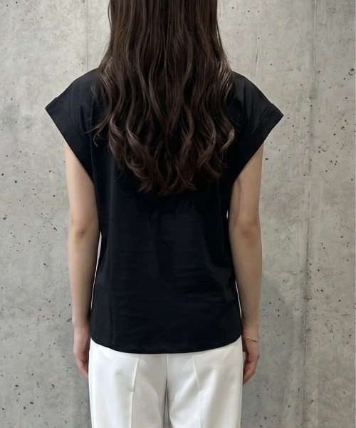 deux amour(ドゥーザムール)の「リボン付きtシャツ(Tシャツ/カットソー・レディース・ブラック/ホワイト・M~L)」の9枚目の写真